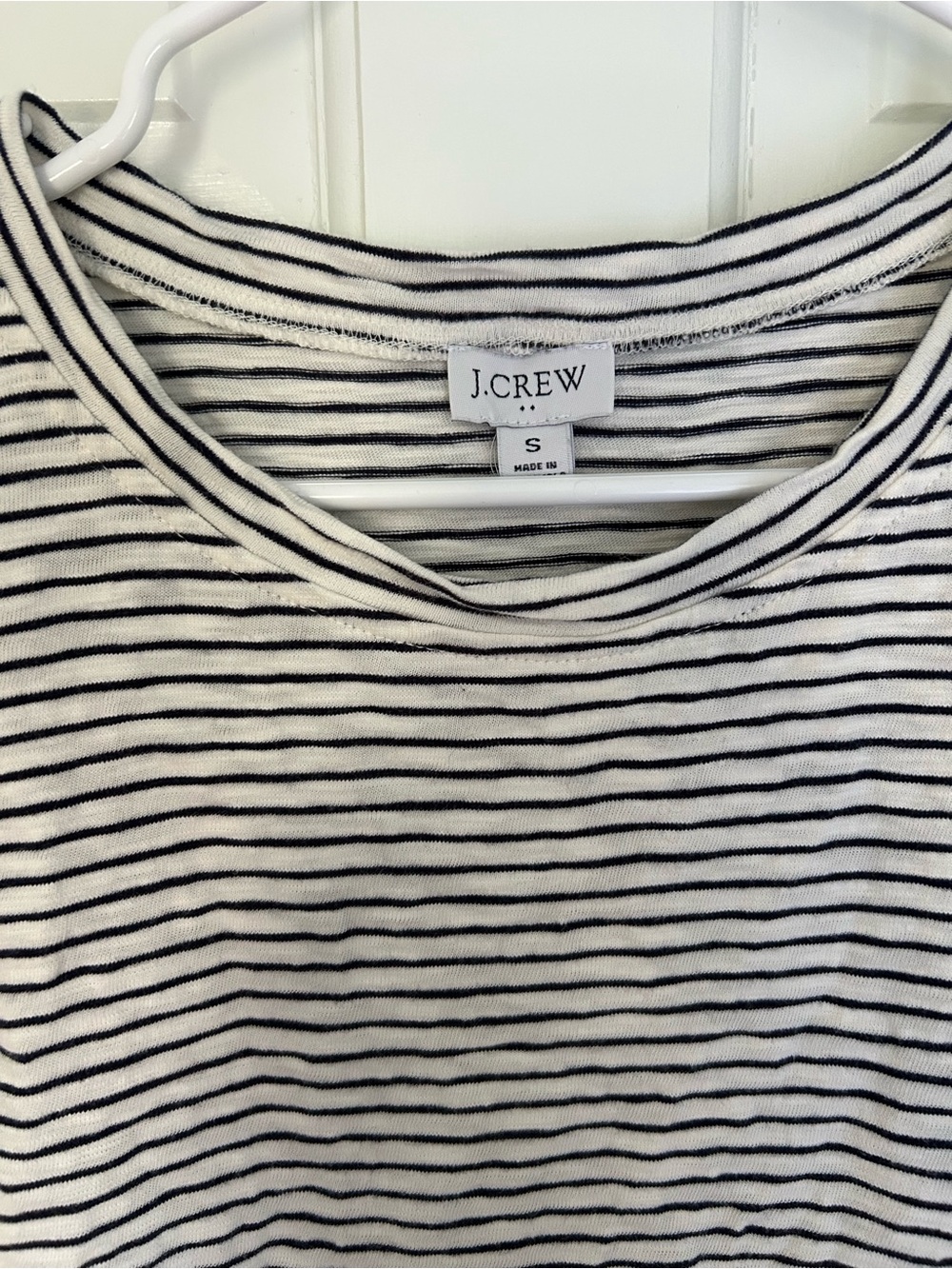 J. Crew Black & White Striped Midi Tee Dress - Picture 4 of 4